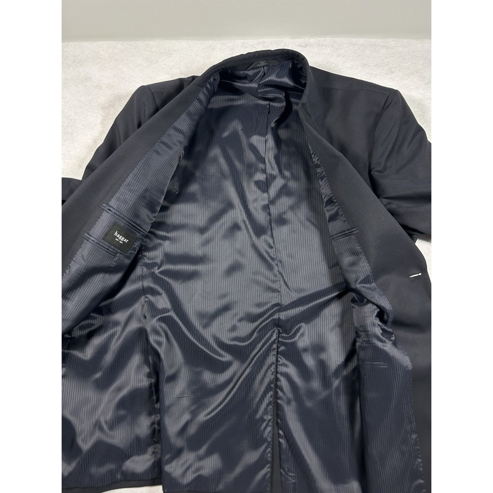 Haggar Men's Blazer 46L Black Two Button Multi Tasker Sport Coat Crested Button - Picture 3 of 9